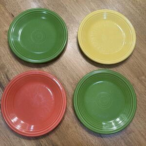 Fiesta Homer Laughlin Salad Dessert Plates Lot Of 4 Mixed Colors Lead Free 7"